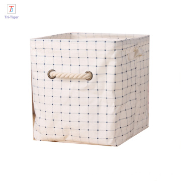 Foldable Square New Multi-colored 100% Natural Linen Cotton Fabric Storage Bins Storage Baskets Organizers for Shelves Desks